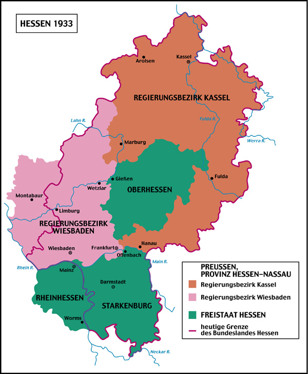 hesse  cassel germany map